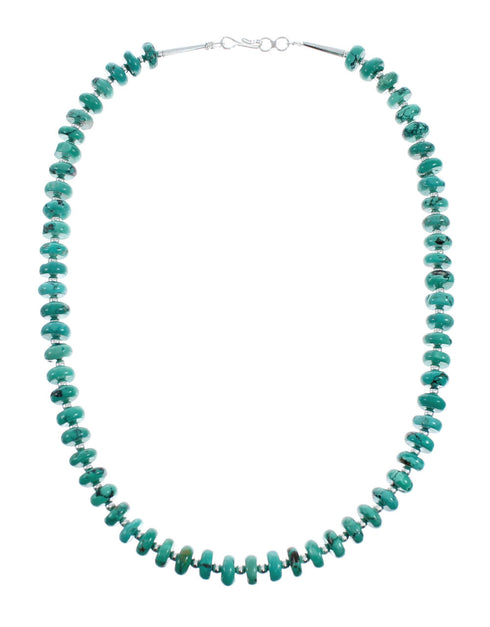 Navajo Turquoise And Silver Native American Pendant Necklace Set TX10131