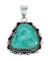 Navajo Turquoise And Silver Native American Pendant Necklace Set TX10131