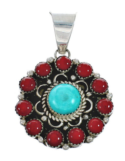 Native American Navajo Multicolor Sterling Silver Necklace Set TX10133