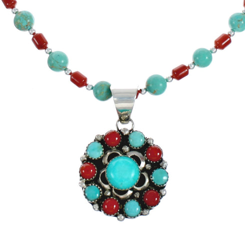 Navajo Multicolor Sterling Silver Necklace Set TX10134