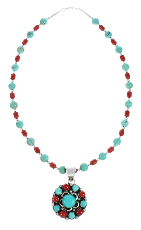 Navajo Multicolor Sterling Silver Necklace Set TX10134
