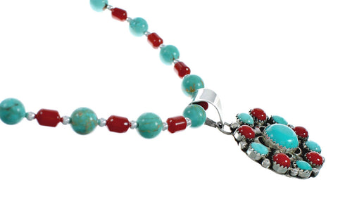 Navajo Multicolor Sterling Silver Necklace Set TX10134