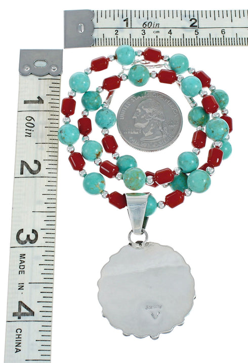 Navajo Multicolor Sterling Silver Necklace Set TX10134