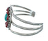 Navajo Turquoise Coral Native American Sterling Silver Cuff Bracelet TX10136