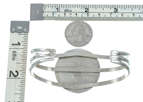 Navajo Turquoise Coral Native American Sterling Silver Cuff Bracelet TX10136