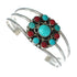 Navajo Turquoise Coral Native American Sterling Silver Cuff Bracelet TX10137