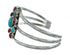 Navajo Turquoise Coral Native American Sterling Silver Cuff Bracelet TX10137