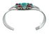 Navajo Turquoise Coral Native American Sterling Silver Cuff Bracelet TX10137