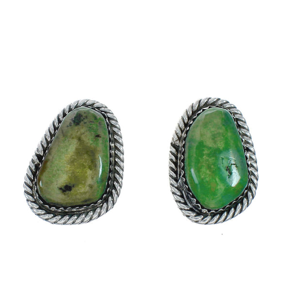 Native American Navajo Turquoise Sterling Silver Post Earrings TX10144