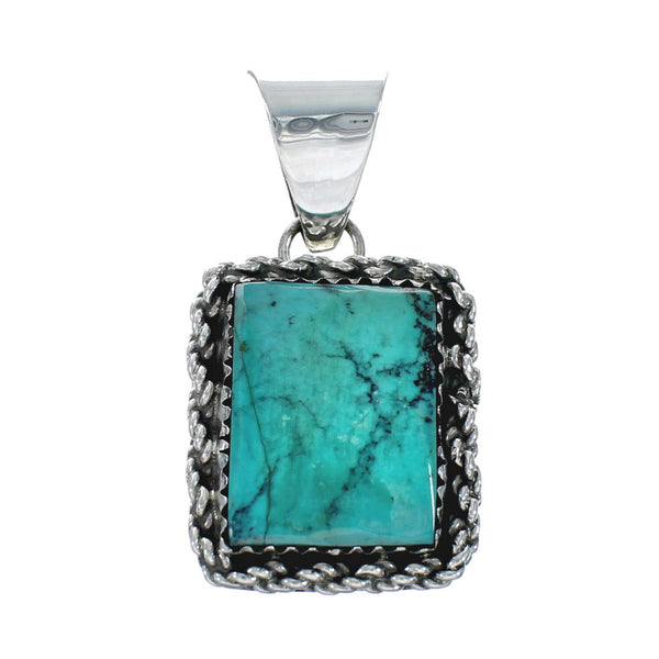 Navajo Native American Sterling Silver Turquoise Pendant TX10151
