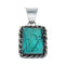 Navajo Native American Sterling Silver Turquoise Pendant TX10151