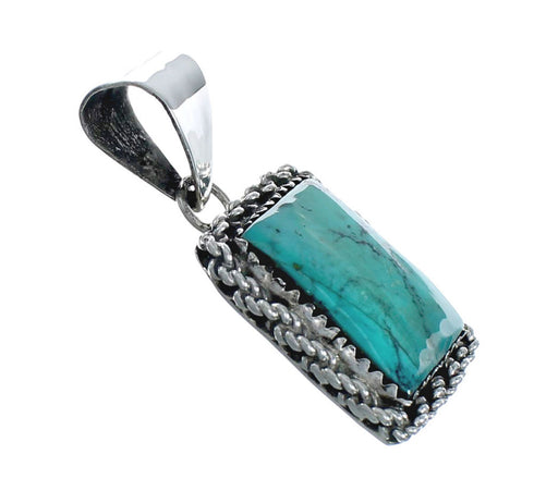 Navajo Native American Sterling Silver Turquoise Pendant TX10151