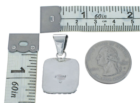 Navajo Native American Sterling Silver Turquoise Pendant TX10151