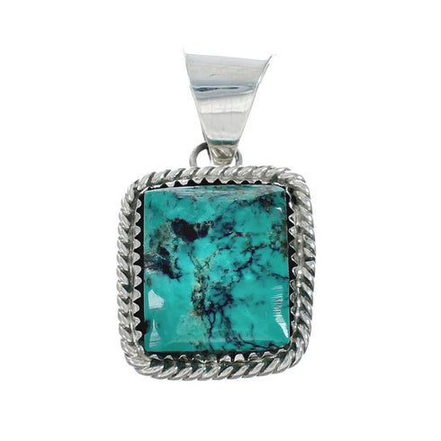 Navajo Native American Sterling Silver Turquoise Pendant TX10150