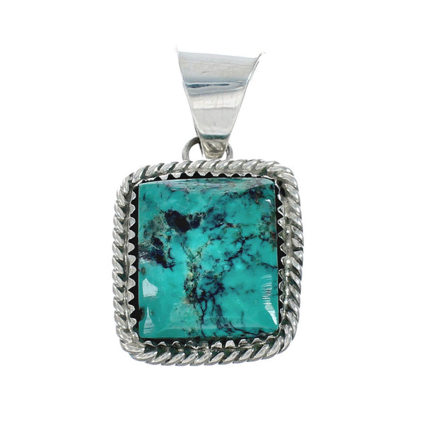 Navajo Native American Sterling Silver Turquoise Pendant TX10150