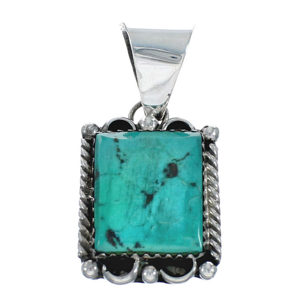 Native American Turquoise Sterling Silver Navajo Pendant TX10153