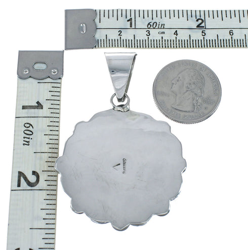 Genuine Navajo Turquoise Sterling Silver Pendant Jewelry TX10034