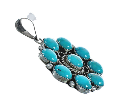 Genuine Navajo Turquoise Sterling Silver Pendant Jewelry TX10035