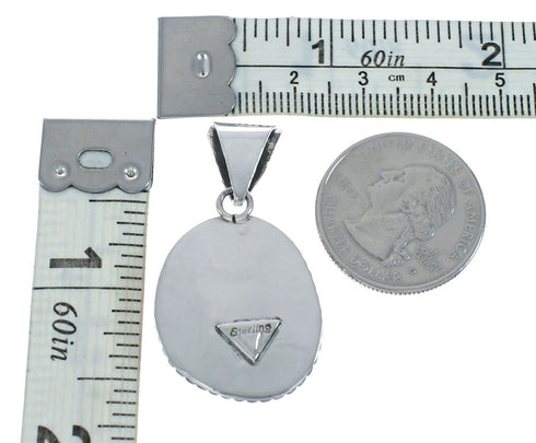 Native American Navajo Turquoise Sterling Silver Pendant Jewelry TX10036