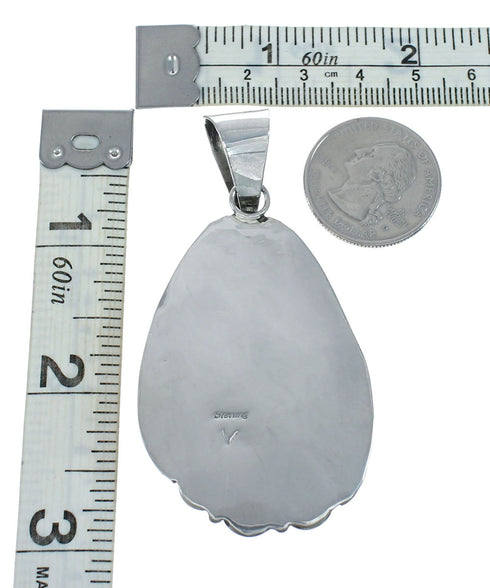 Native American Navajo Turquoise Sterling Silver Pendant Jewelry TX10038