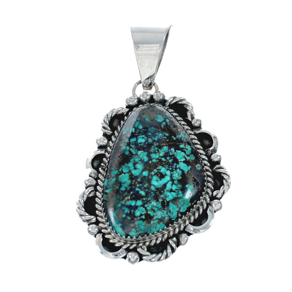 Native American Navajo Turquoise Sterling Silver Pendant Jewelry TX10039
