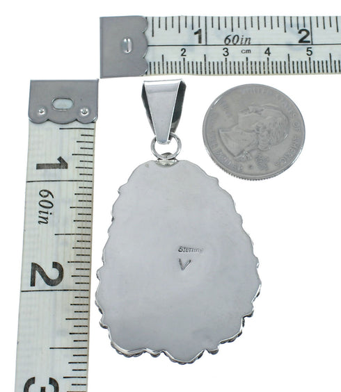 Native American Navajo Turquoise Sterling Silver Pendant Jewelry TX10040