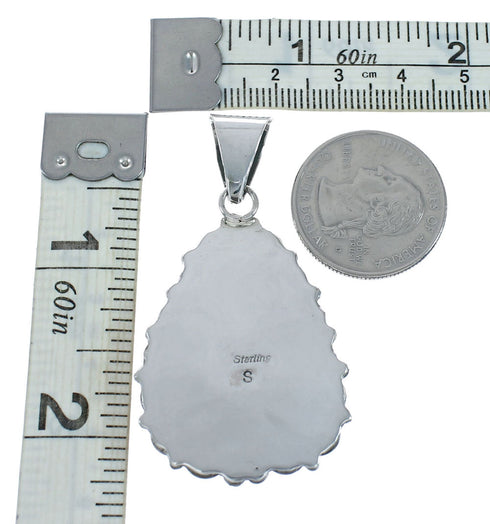 Native American Turquoise Sterling Silver Pendant Jewelry TX10042