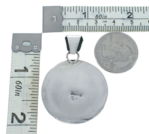 Native American Turquoise Sterling Silver Pendant Jewelry TX10046