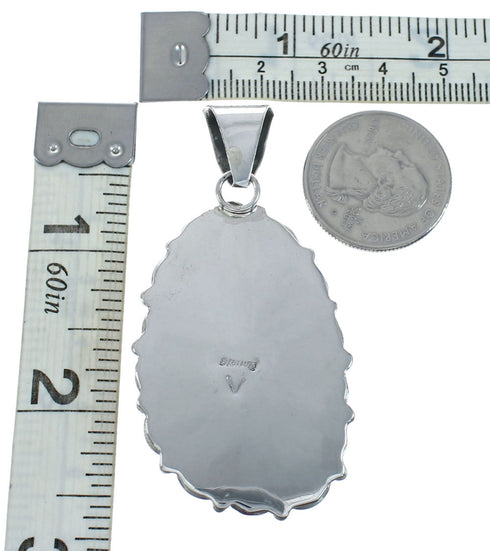 Native American Turquoise Sterling Silver Pendant Jewelry TX10048
