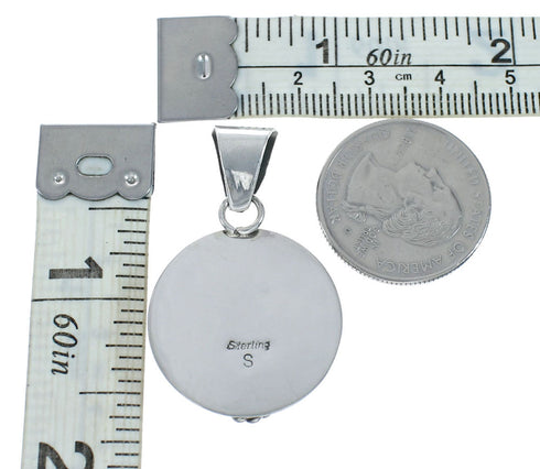 Navajo Native American Sterling Silver Turquoise Pendant TX10049