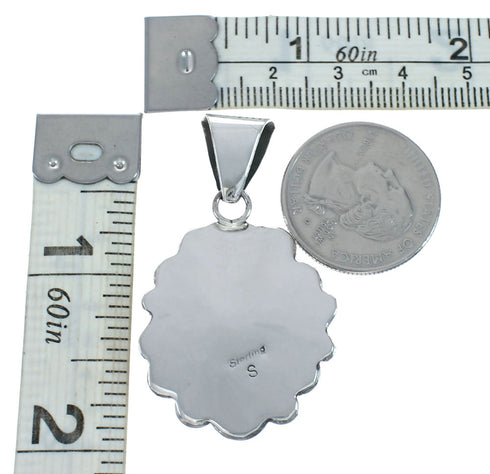 Navajo Native American Sterling Silver Turquoise Pendant TX10050