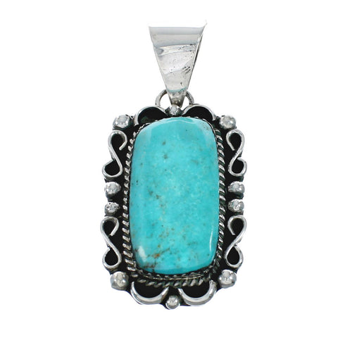 Navajo Native American Sterling Silver Turquoise Pendant TX10052