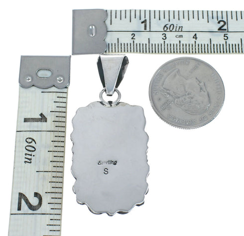 Navajo Native American Sterling Silver Turquoise Pendant TX10052
