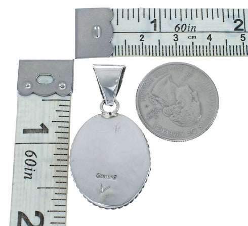Navajo Native American Sterling Silver Turquoise Pendant TX10052