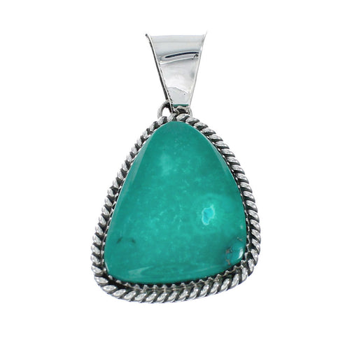 Navajo Native American Sterling Silver Turquoise Pendant TX10053
