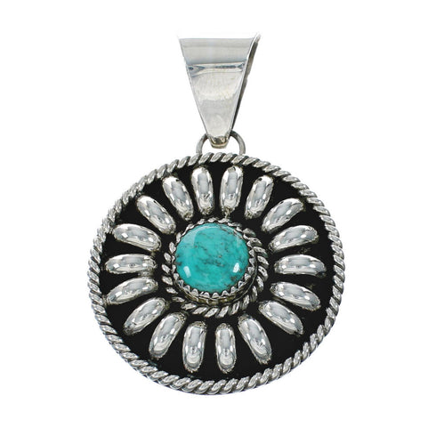 Navajo Native American Sterling Silver Turquoise Pendant TX10054
