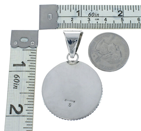 Navajo Native American Sterling Silver Turquoise Pendant TX10054