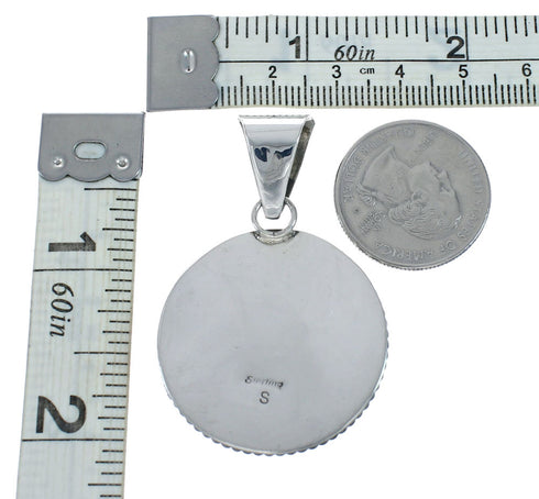 Navajo Native American Sterling Silver Turquoise Pendant TX10055