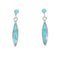Southwestern Turquoise Silver Inlay Post Dangle Earrings TX10057