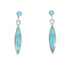 Southwestern Turquoise Silver Inlay Post Dangle Earrings TX10057