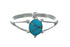 Genuine Turquoise Inlay Sterling Silver Navajo Turtle Ring 5-3/4 TX10061