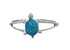 Genuine Southwestern Turquoise Inlay Sterling Silver Navajo Turtle Ring 6 TX10089