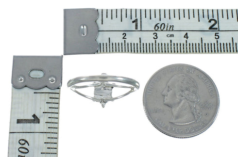 Genuine Southwestern Turquoise Inlay Sterling Silver Navajo Turtle Ring 6 TX10089