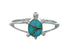 Genuine Turquoise Inlay Sterling Silver Navajo Turtle Ring 8-3/4 TX10097
