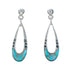 Genuine Turquoise Inlay Sterling Silver Post Dangle Earrings TX10224