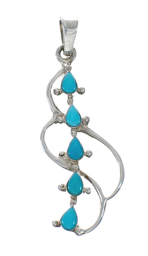 Turquoise Inlay Sterling Silver Chain Necklace Set TX10225