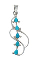 Turquoise Inlay Sterling Silver Chain Necklace Set TX10225