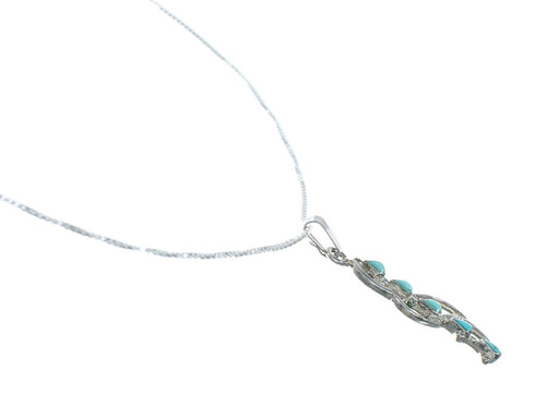 Turquoise Inlay Sterling Silver Chain Necklace Set TX10226