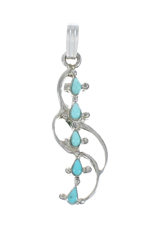 Turquoise Inlay Sterling Silver Chain Necklace Set TX10226