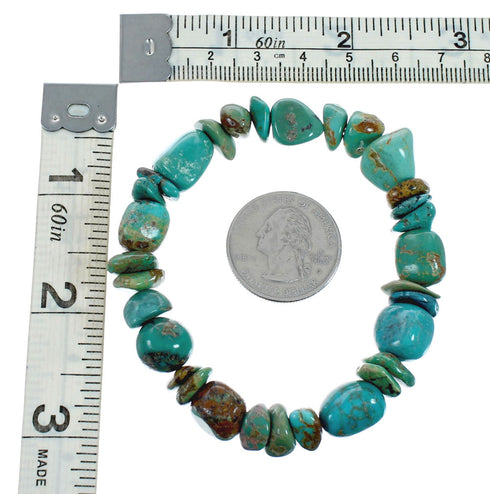 Genuine Southwest Turquoise Bead Stretch Bracelet TX10166